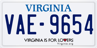VA license plate VAE9654