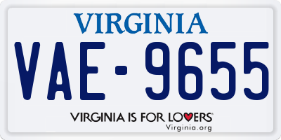 VA license plate VAE9655