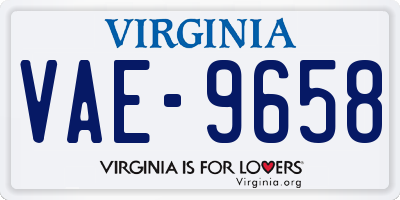 VA license plate VAE9658