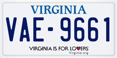 VA license plate VAE9661
