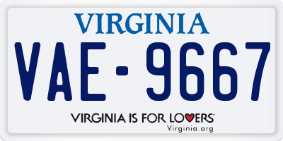 VA license plate VAE9667
