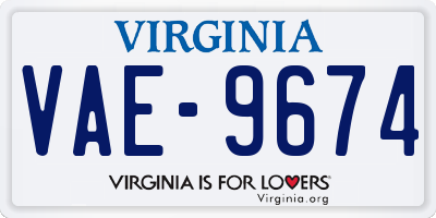 VA license plate VAE9674