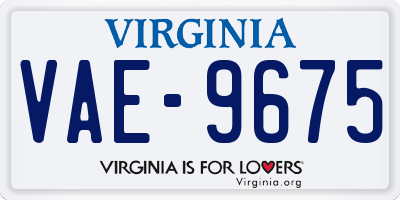 VA license plate VAE9675