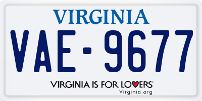 VA license plate VAE9677