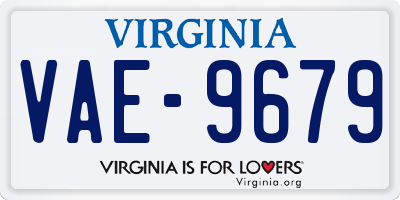 VA license plate VAE9679