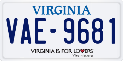 VA license plate VAE9681