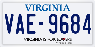 VA license plate VAE9684