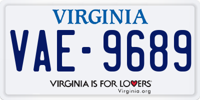 VA license plate VAE9689