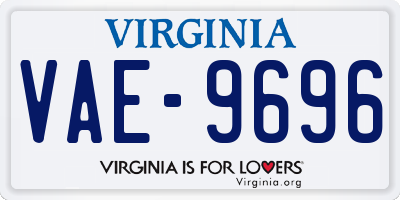 VA license plate VAE9696