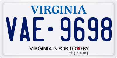 VA license plate VAE9698