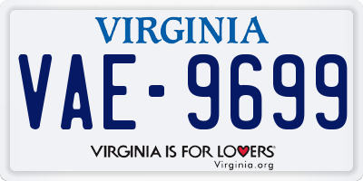 VA license plate VAE9699