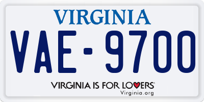 VA license plate VAE9700