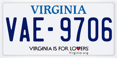 VA license plate VAE9706
