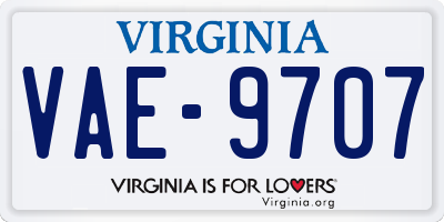 VA license plate VAE9707