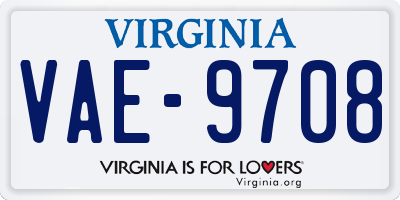 VA license plate VAE9708