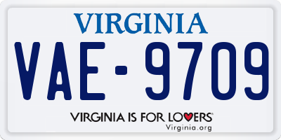 VA license plate VAE9709