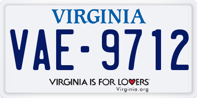 VA license plate VAE9712