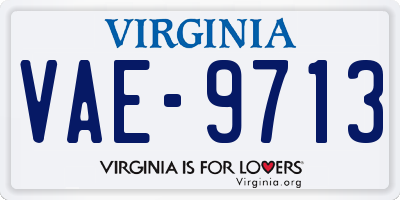 VA license plate VAE9713