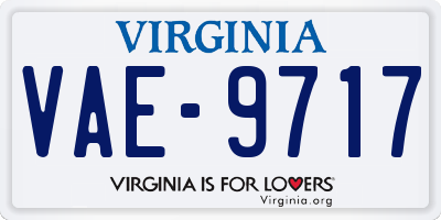 VA license plate VAE9717