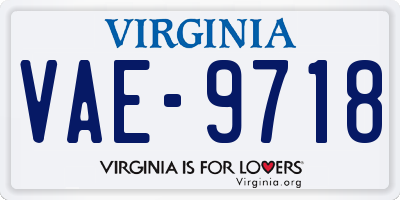 VA license plate VAE9718