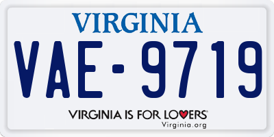 VA license plate VAE9719