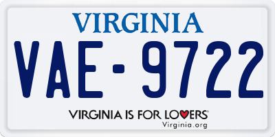 VA license plate VAE9722