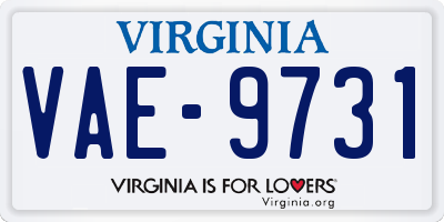 VA license plate VAE9731