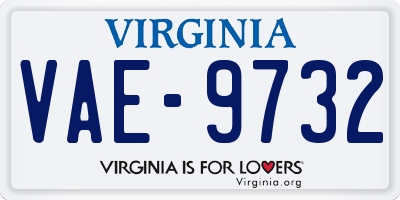 VA license plate VAE9732