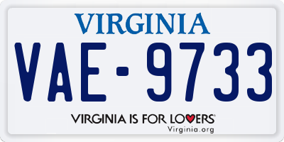 VA license plate VAE9733