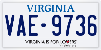 VA license plate VAE9736
