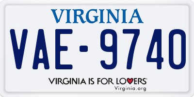 VA license plate VAE9740