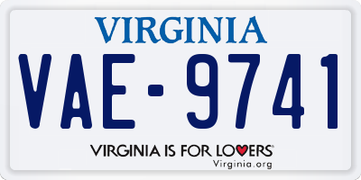 VA license plate VAE9741