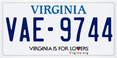 VA license plate VAE9744