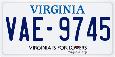 VA license plate VAE9745