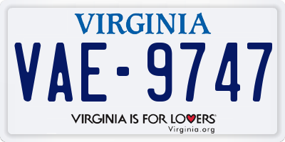 VA license plate VAE9747