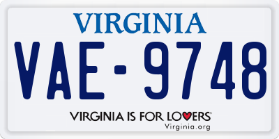 VA license plate VAE9748