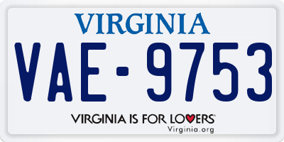 VA license plate VAE9753