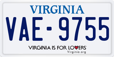 VA license plate VAE9755