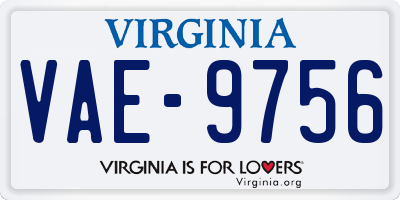 VA license plate VAE9756