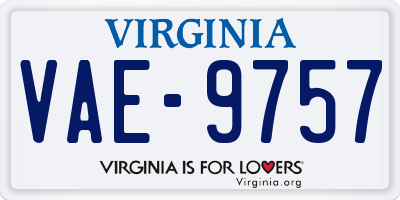 VA license plate VAE9757