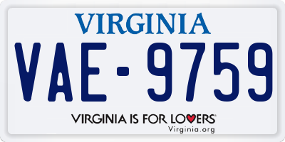 VA license plate VAE9759