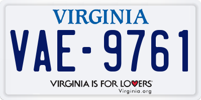 VA license plate VAE9761