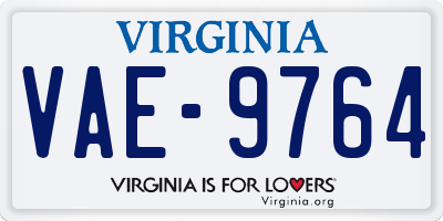 VA license plate VAE9764