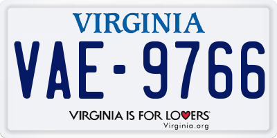 VA license plate VAE9766