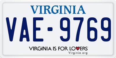 VA license plate VAE9769