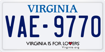 VA license plate VAE9770