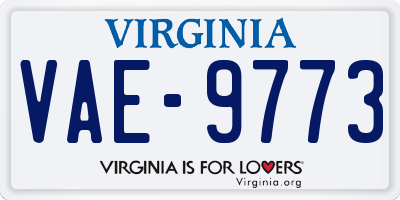 VA license plate VAE9773
