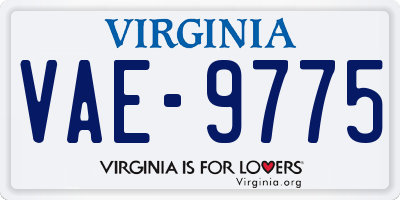 VA license plate VAE9775