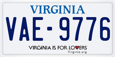 VA license plate VAE9776