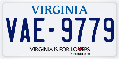VA license plate VAE9779